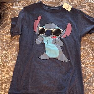 Disney Blue and Pink Stitch Short Sleeve Tee